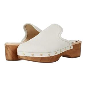 New Dolce Vita Closen Cream Gold Studded Block Heel Mules Clog Size 9.5M